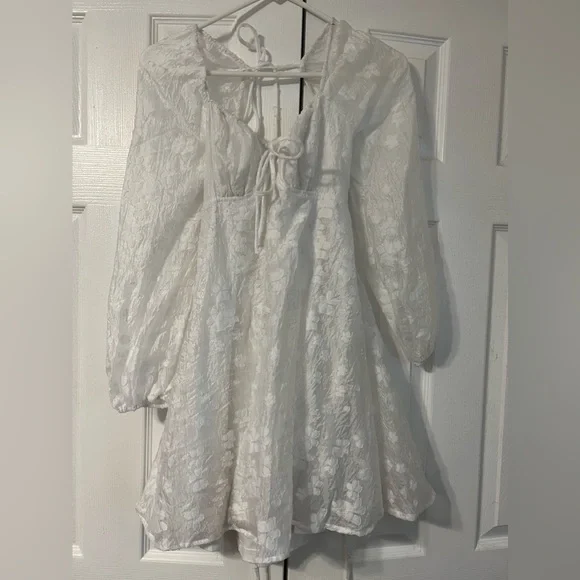 angel looks white burnout floral jacquard mini babydoll dress Lulus | Dresses | Angel Looks White Burnout Floral Jacquard Minibabydoll Dress